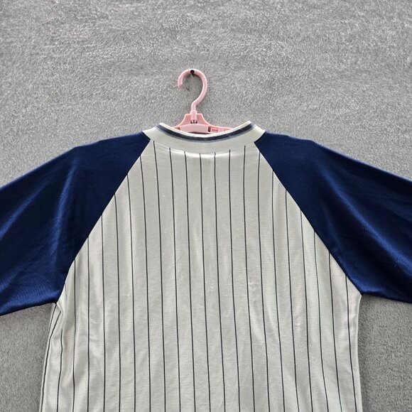 VINTAGE PUMA Men Shirt XL White Striped Logo Jersey Raglan Short Sleeve - Picture 5 of 8